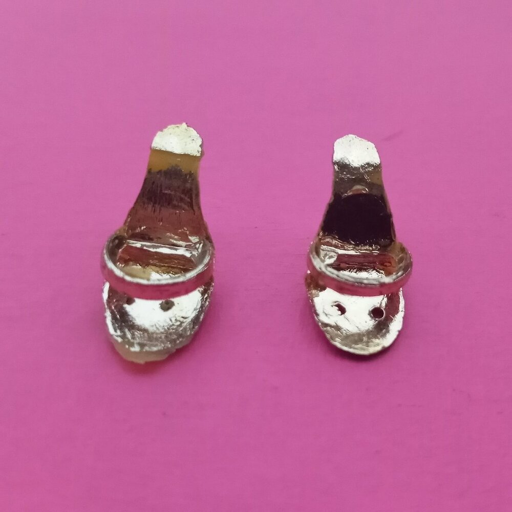 Vintage Barbie doll size open toe mule heels